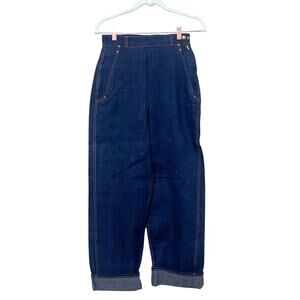 Vintage 50s Big Smith Wide Leg Womens‎ Jeans Size 25 Denim High Rise Chore Barn
